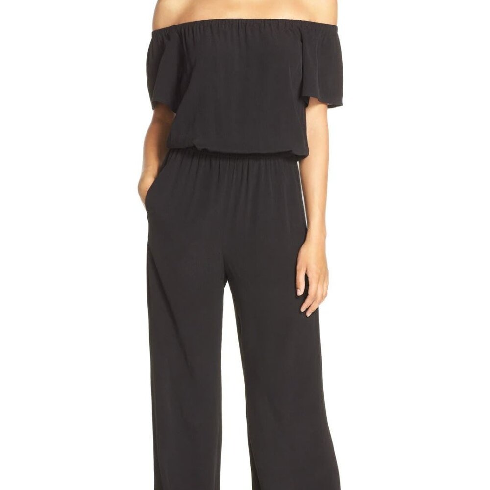 NWT Charles Henry Off the Shoulder Wide Leg Jumpsuit